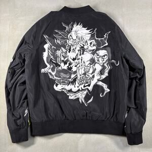 Disney Villains x Heidi Klum Bomber Jacket Black Graphic Zip Women’s M